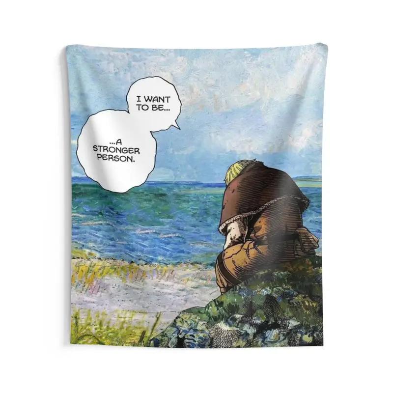 Thorfinn From Vinland Saga Indoor Wall Tapestry, Inspiring Flag For Home Decor, Anime Tapestry, Wall Hanging, Large Fabric Poster, Manga Arttapestry gifts for boyfriendwall decor flags