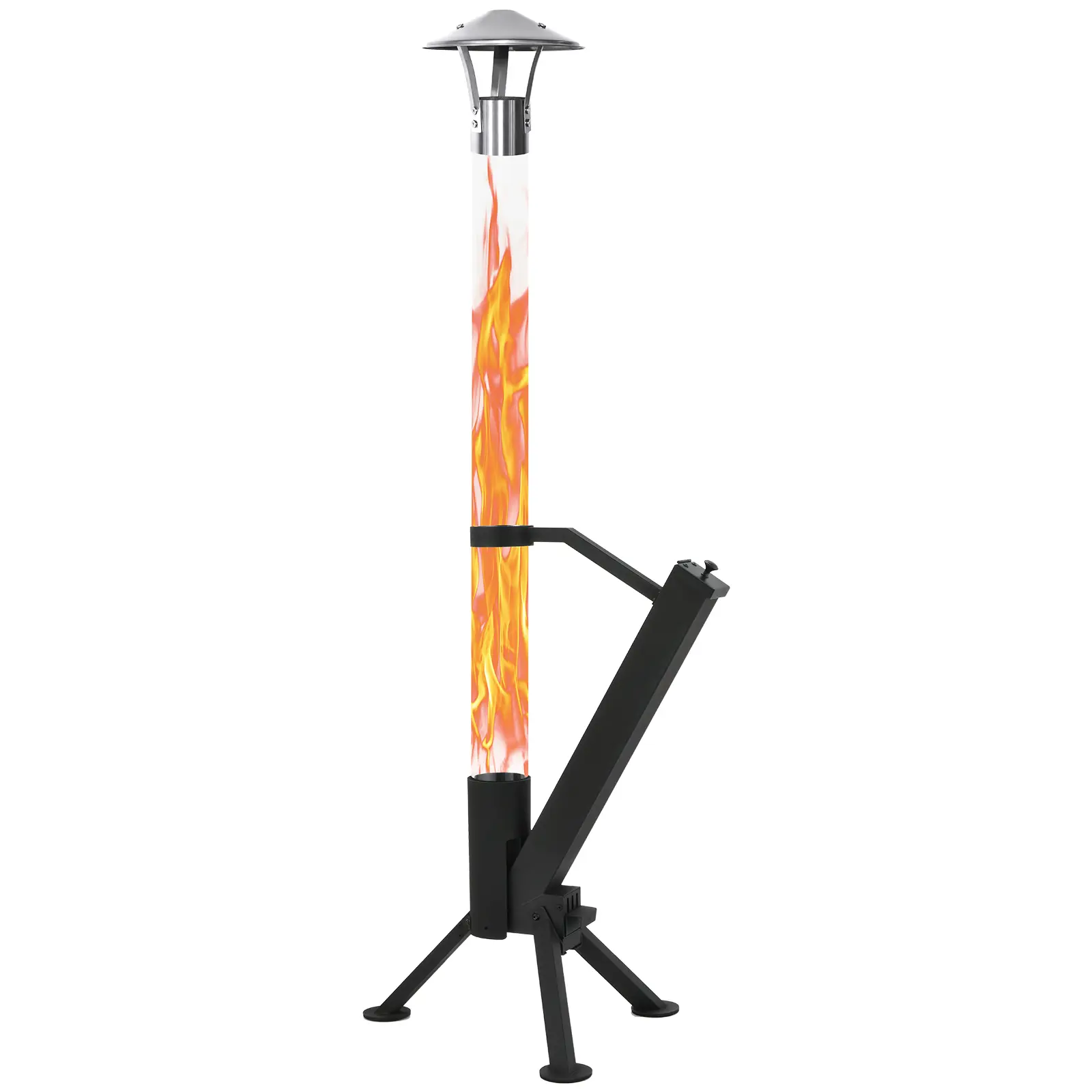 Portable Wood-Burning Fire Pit - Outdoor Garden Exterior Heater with Even Heat Distribution, Single-Unit Glass Tube for Patios Users, Home Improvement Garden Supply