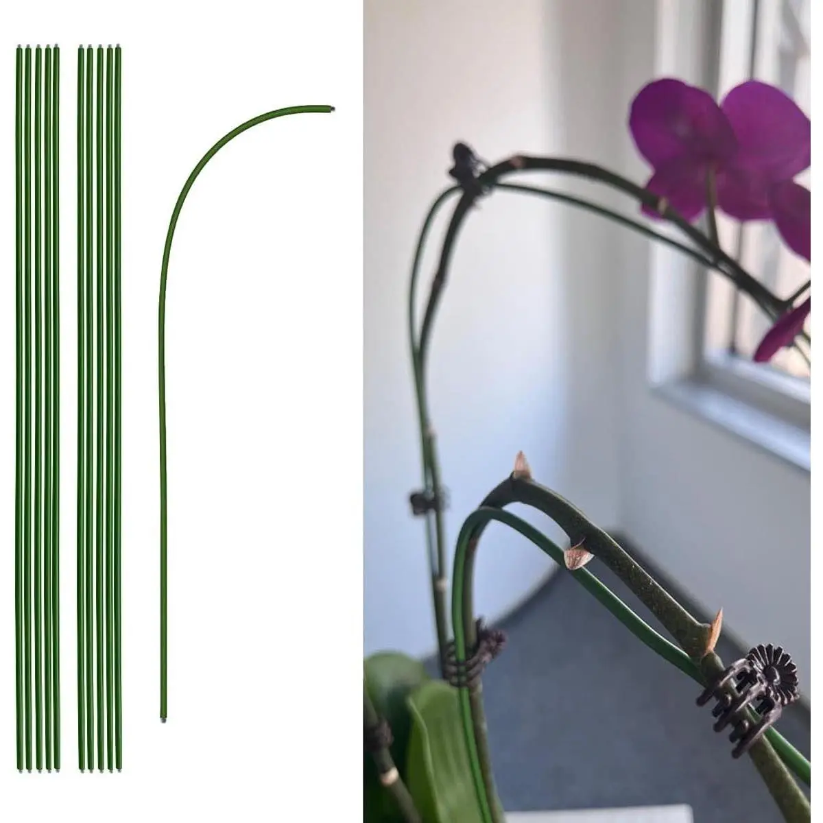 16 Inch Orchid Stakes Pack of 10,  Support Stake Bendable  Orchid Stick