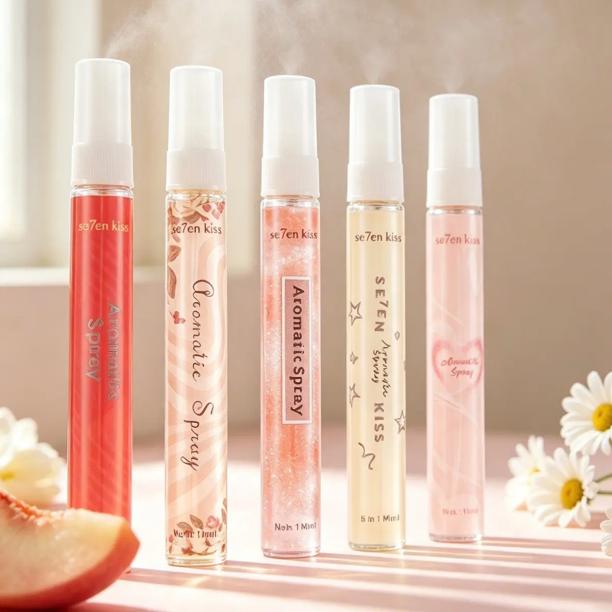 5Pcs Perfume Fragrance Mist, Hair & Body Perfume Spray Set, Long-lasting Fruity Floral Mist for Women, Multi Scents Refreshing Body & Hair Perfume, Fragrance Beauty Set