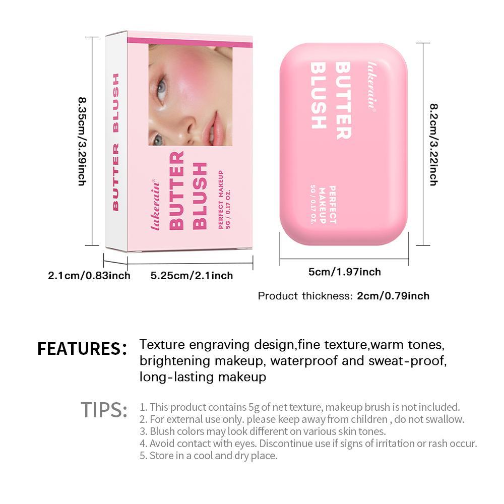 Long Lasting Face Makeup, 1 Box Waterproof & Sweat-proof Blush, Silky, Smooth, Radiant and Easy-to-pigment Blusher, Face Makeup for Women & Girls, Valentine's Day Gift, Trending Makeup
