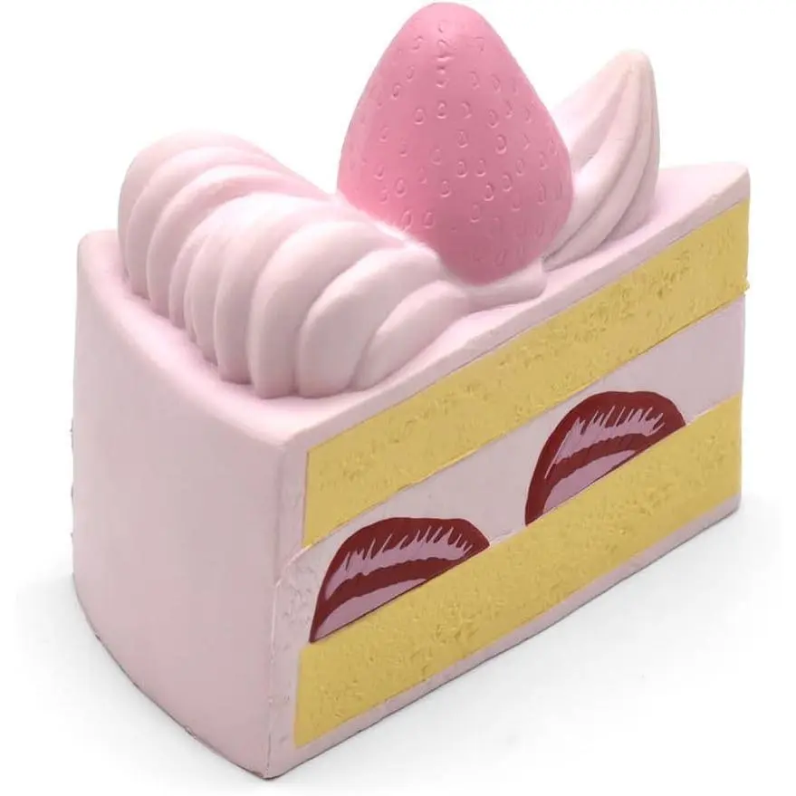Colossal Size Scented Strawberry Shortcake Slow Rising Squishy Toy, Pink Stress Relief Squeeze Gift
