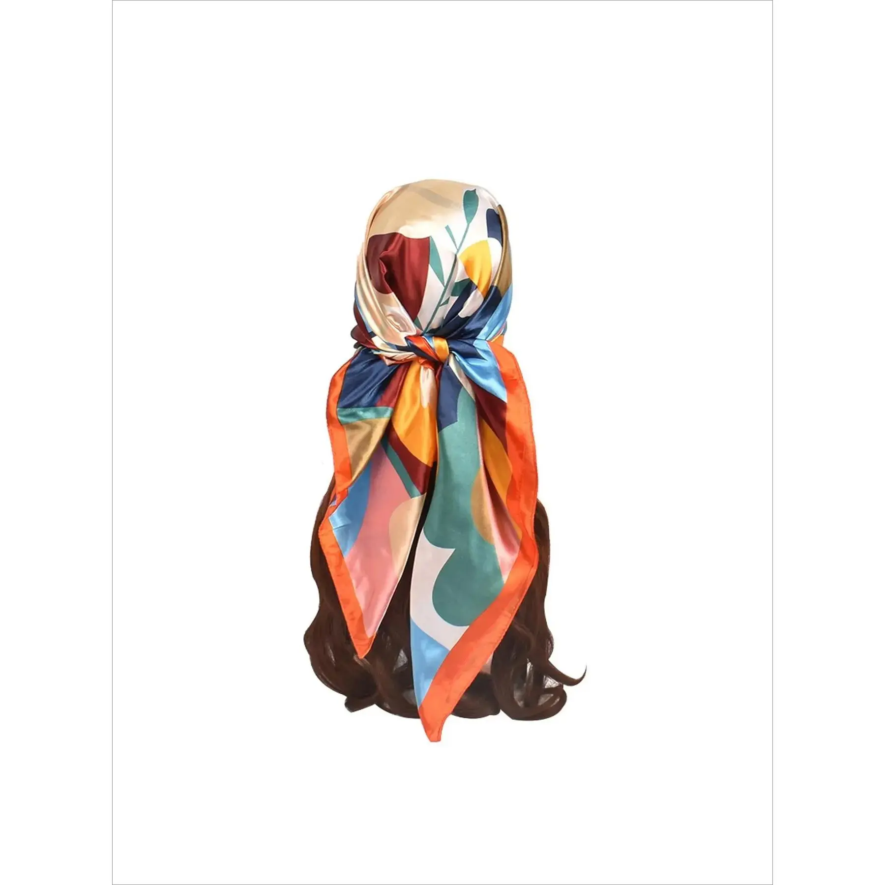 Women's Floral Square Scarf - Elegant All-Over Print, Colorful Lightweight Casual Soft Shawl, Fashion Headscarf, Scarf Head Wrap with Soft Bandana Feel for Daily Wear