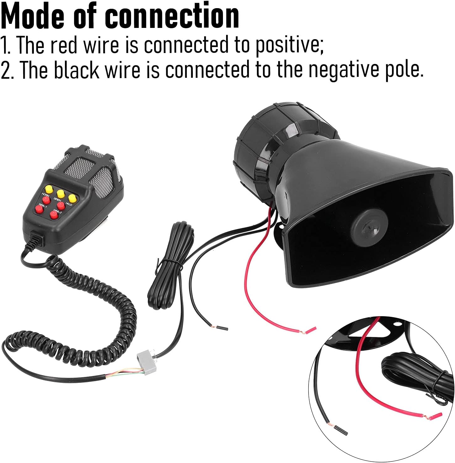 7-tone car horn microphone PA speaker amplifier 12V 20W 115dB