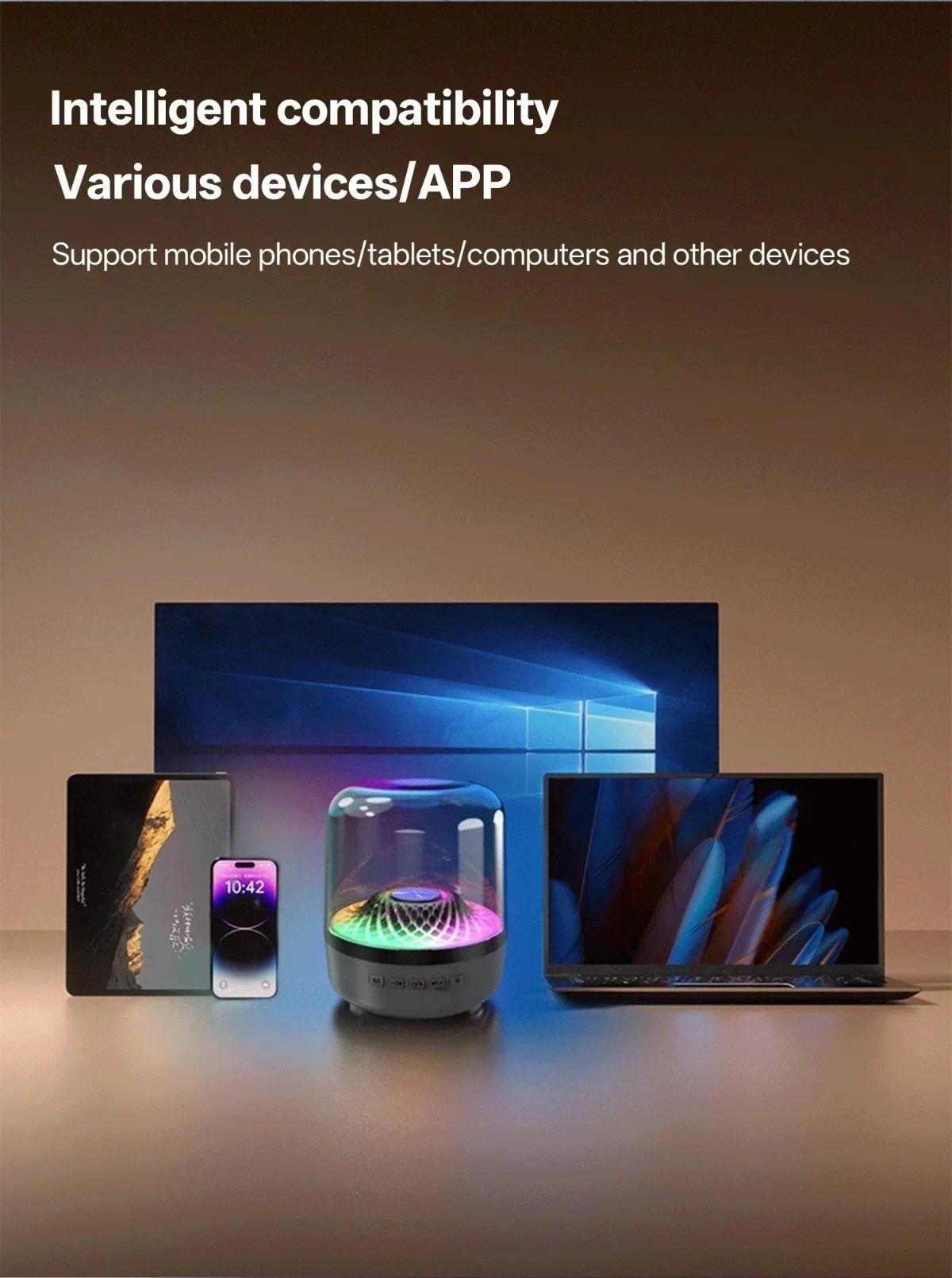 Bluetooth Soundbar With Breathing Lamp Subwoofer Hi-Fi Stereo Sound For Gaming Room Home Theater Decoration