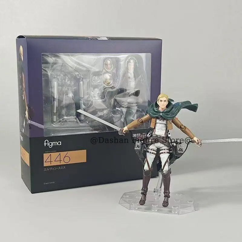 Attack on Titan Action Figure Figma 446 Erwin Smith Figures Anime 15cm Collection Movable Shingeki no Kyojin Model Toys Gifts