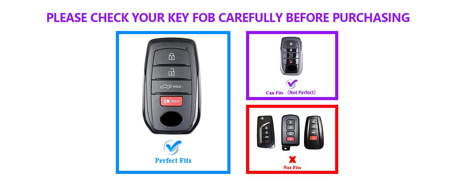 THE WELL KEPT 2pcs for Toyota Key Fob Cover Tacoma Prius Venza Corolla Crown Sequoia Tundra Grand Highlander RAV4 Prime,4 Buttons Remote for Toyota Key Protection Case Key Chain Car (Black Red)