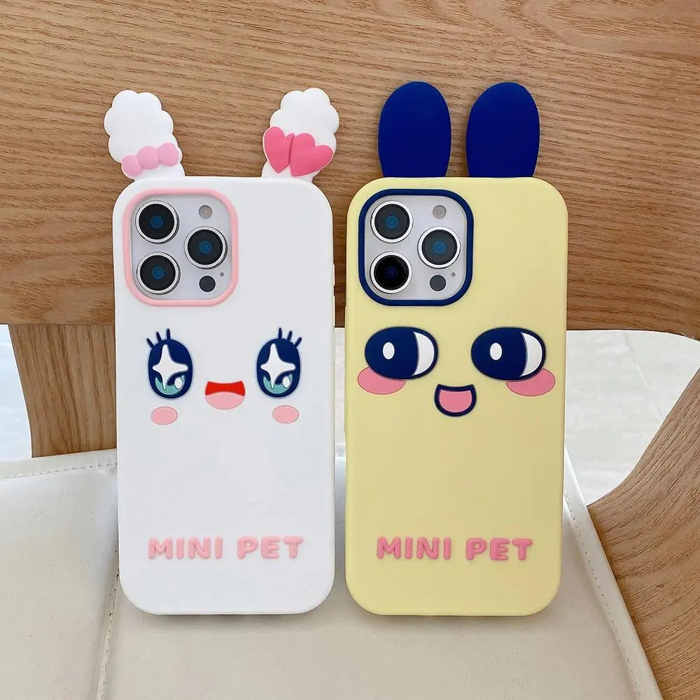 Soft Silicone 3D Cartoon Rabbit Cellphone Casing - Easy-Install Back Cover for iPhone 17,16,15,14,13 Pro,12 Pro Max, Cute Phone Accessory