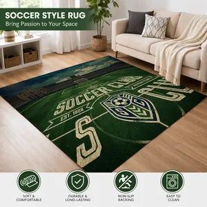 Bring The Stadium Home Soccer Rug – Football Field Area Rug for Living Room, Bedroom, Game Room & Sports Fan Decor