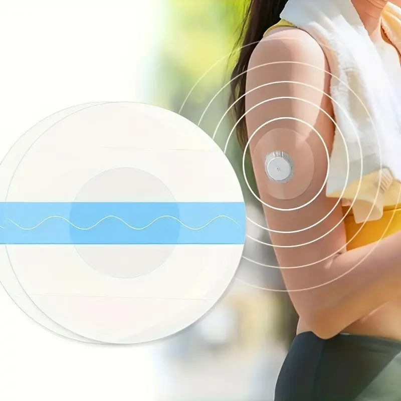 60pcs Freestyle Libre sensor covers, Libre 2/3 latex free adhesive, transparent pre cut CGM tape, center adhesive free, strong adhesion, durability, providing long-term protection (for sensor fixation, sensor not included)