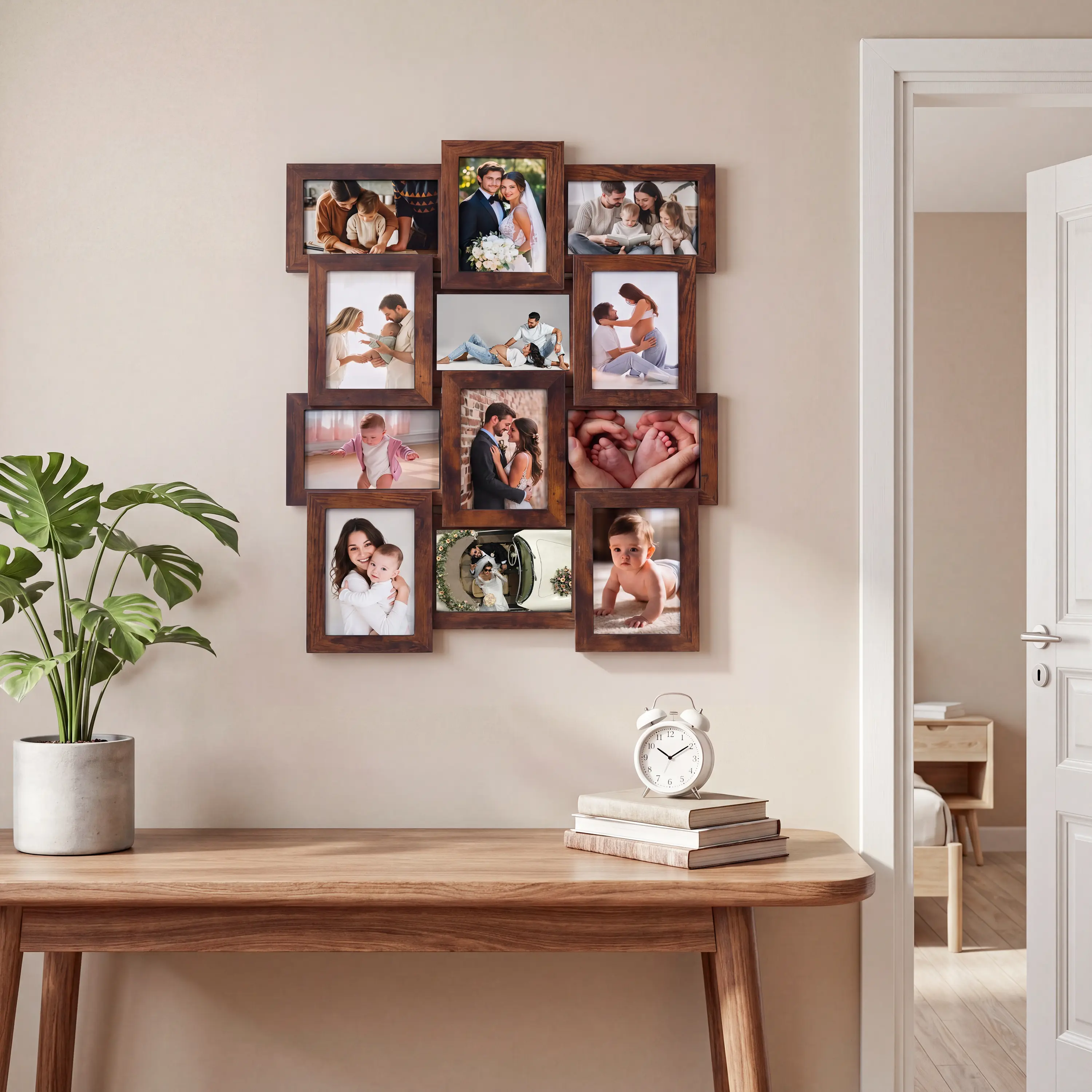 6/12 Opening Collage Picture Frame Holds 6/12 4x6 Inch Photos, Horizontal & Vertical Wall Mount Gallery Photo Frame for Home Wall Decor