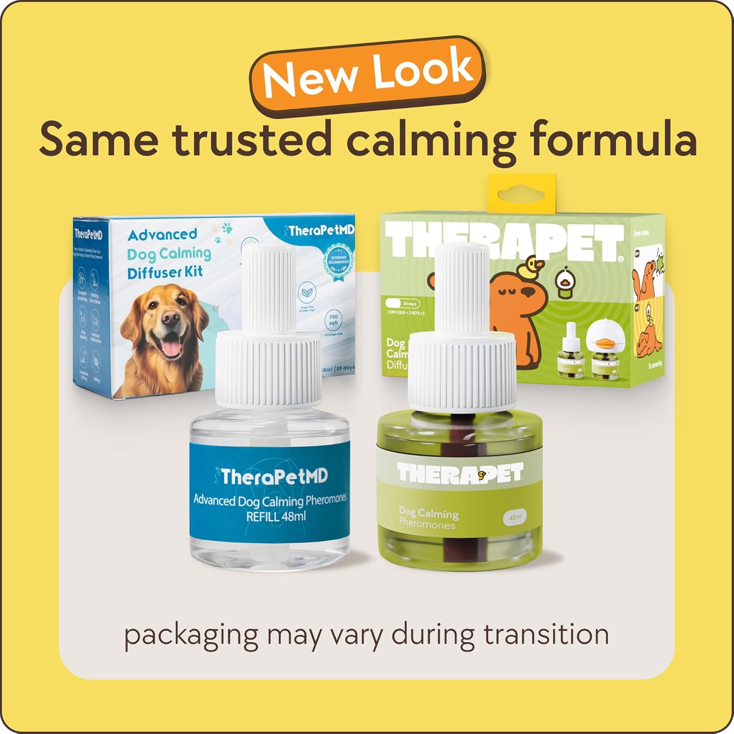 TherapetMD 60-Day Dog Calming Diffuser - for Stress, Destructive Behavior, Pee Accidents, Separation Anxiety, Barking, Aggression & Chewing - 60-Day Refill Included - Packaging May Vary