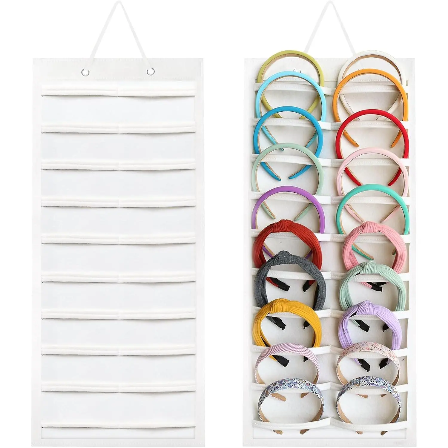 Headband Holder Organizer for Girls, Wall-mount Headband Storage Display for Women,  Band Hair Accessories Organizer  Wall, Door, Wardrobe