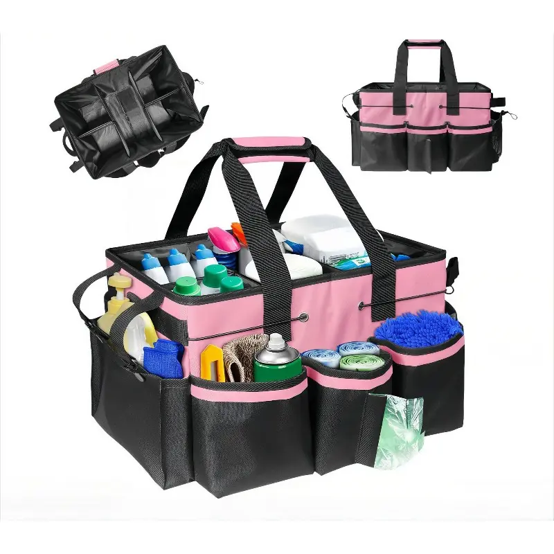 Wearable Cleaning Caddy Bag, Cleaning Caddy Supplies Organizer with Handles for Cleaners & Housekeeper, Under Sink & Car Cleaning Tool Organizers Bag with Adjustable Shoulder Strap, Sports & Outdoor Gym Sports Duffel Accessory