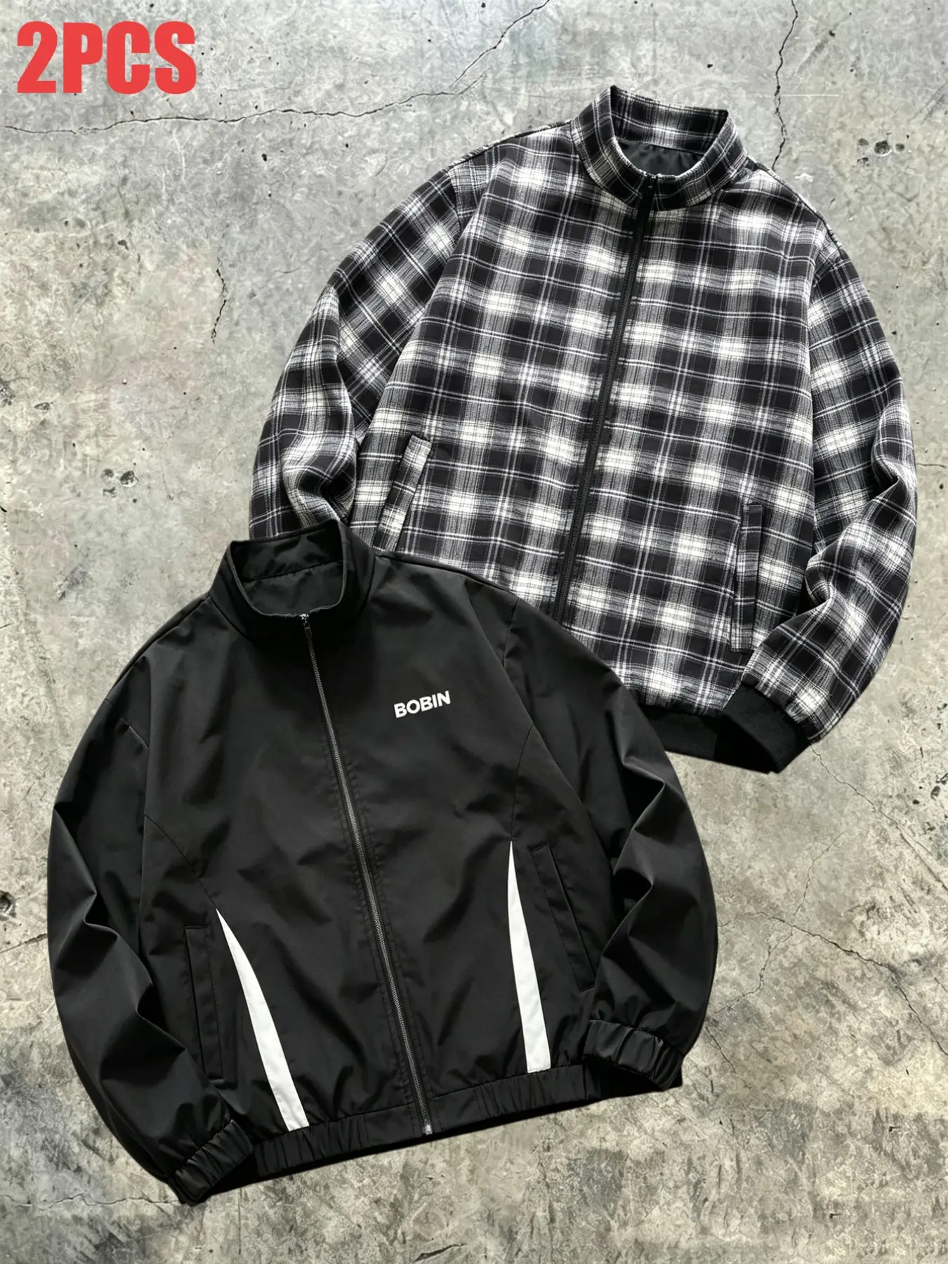 Men's & Women's Casual Zipper Jacket, Loose Fit Short Sleeve, Stripe Design, Letter Print, Daily Wear Outerwear