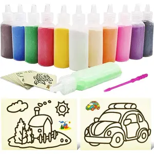 32 PCS Art Sand Kit - 12 Color Scenic Sand With 20 Sheets Sand Art Painting Cards Set, DIY Arts and Crafts, 1.25oz Bottlesfidget toys