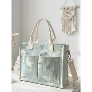 Travel Shoulder Bag with a duck pattern print, Multifunctional travel bag, featuring a large-capacity durable and wear-resistant. With multiple pockets, it maximizes space and is suitable for various scenarios such as work, shopping, and picnics