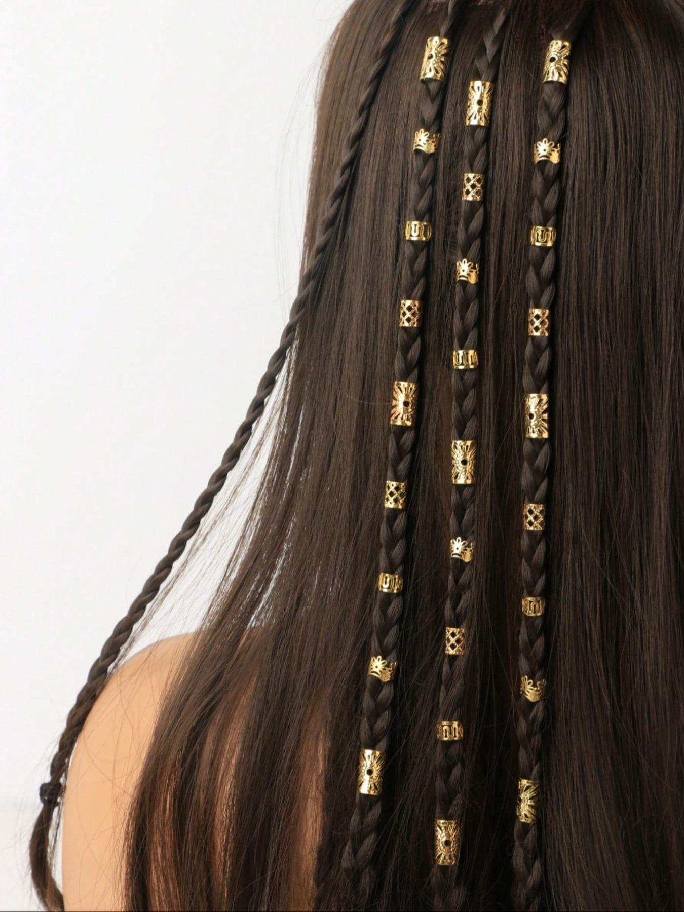 2024 Summer Hollow Out Design Mixed Style Hair Ring (40pcs), Fashionable Dreadlock Hair Accessories for Women & Girls, Trendy All-match & Exquisite Hair Accessories for Daily Wear