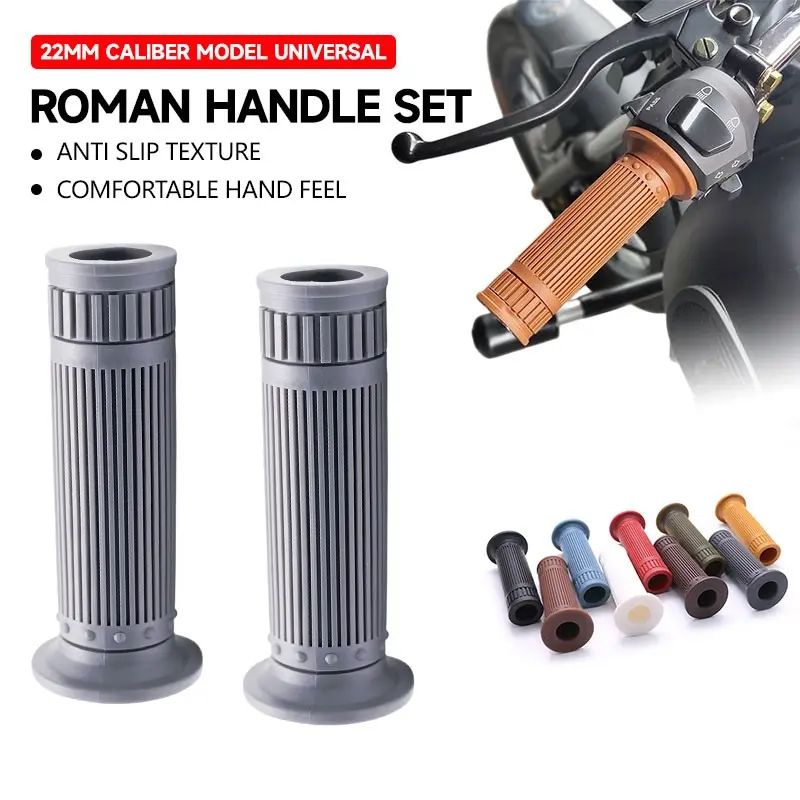 2 PCS Motorcycle Handle Grips, Non-Slip Texture Design, Comfortable Fit, 7/8 Inch (22mm) Anti-Slip, Motorcycle Accessories, Off-Road, Electric Bike Parts