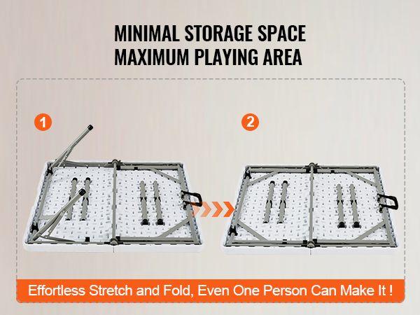 VEVOR Mahjong Table Fold-in-Half 4 Player Card Table & Wear-Resistant Tabletop