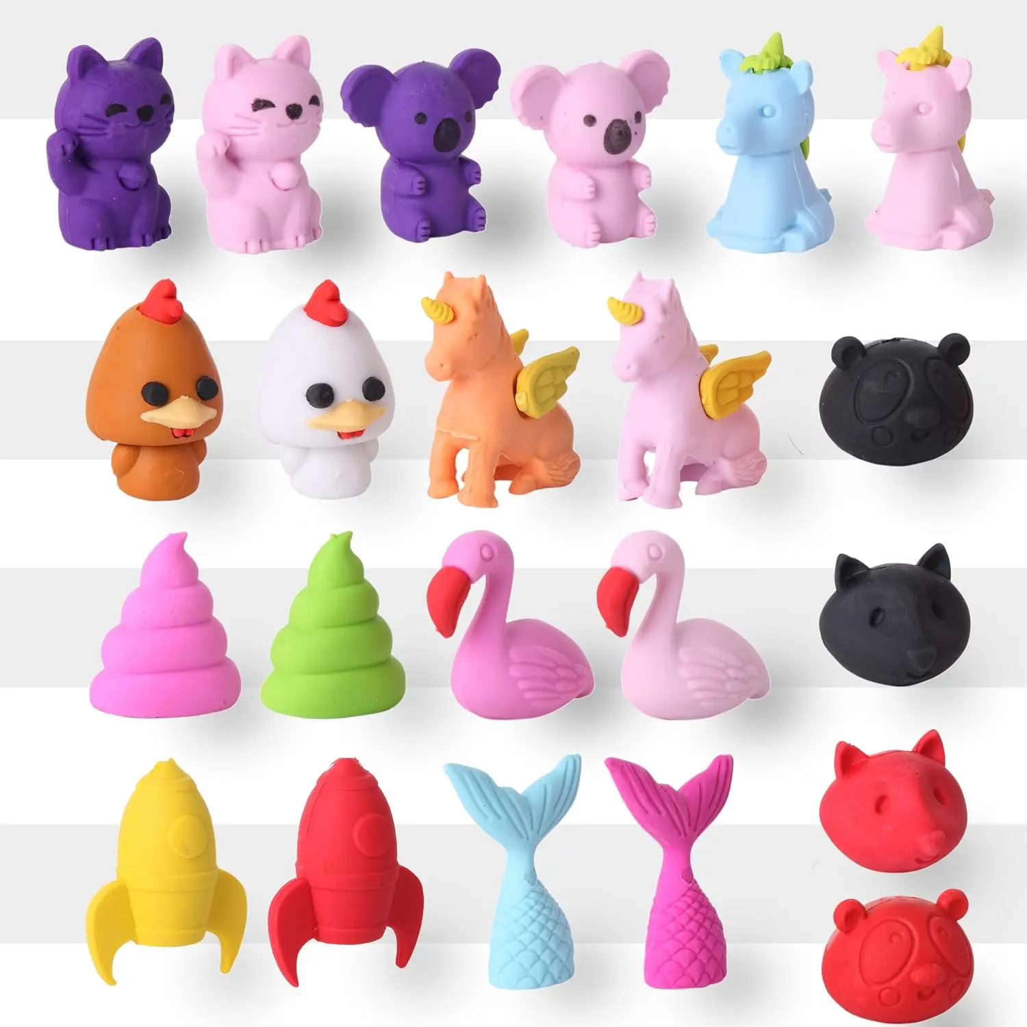 -  cil Top Eraser, 22 Pack, 11  Styles | Cute  Designs, Latex-Free, No-Smudge Cap cil Erasers for , Teachers, Studying Supplies