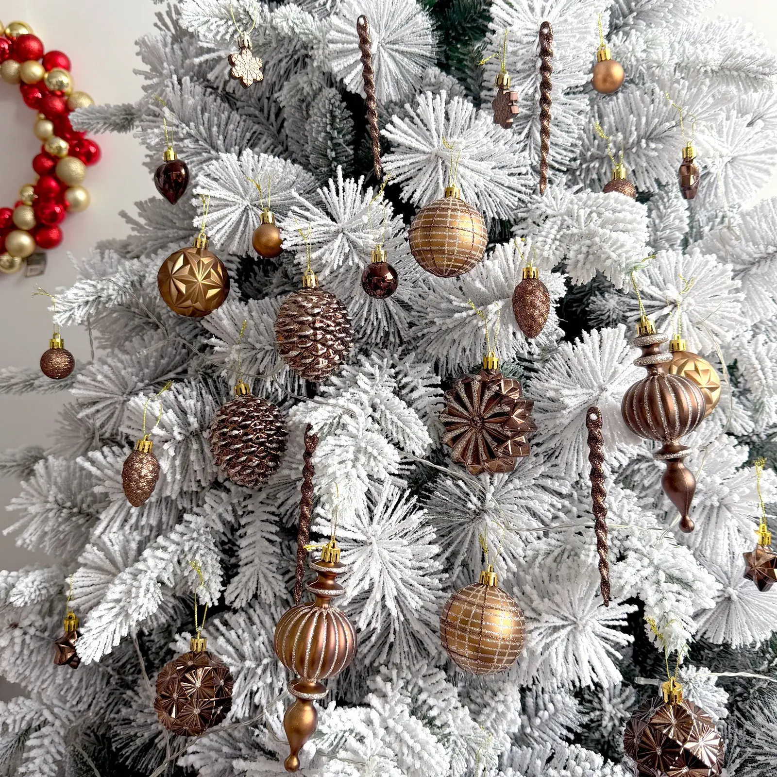 Christmas Tree Decorations, Autumn Harvest Forest Pinecone Owl Painted Ornaments, 53pcs/73pcs Optional, Festive Holiday Decor
