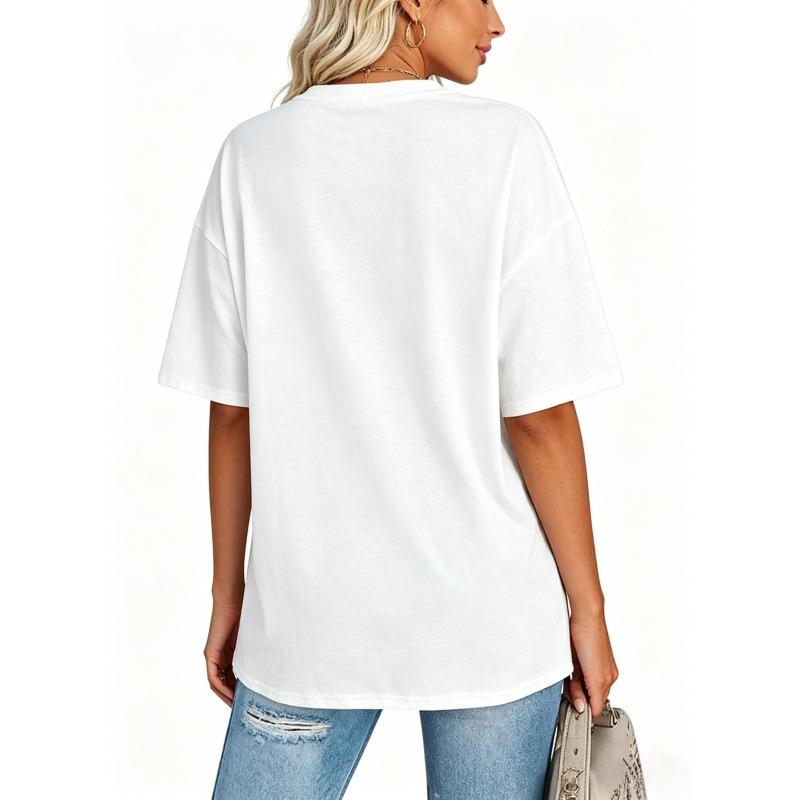 Pure Cotton Short Sleeve T Shirts -Soft Summer Crop Tops,Fit Basic Tees for Workout,Summer,Oversized Printed T-shirt Tshirt Women