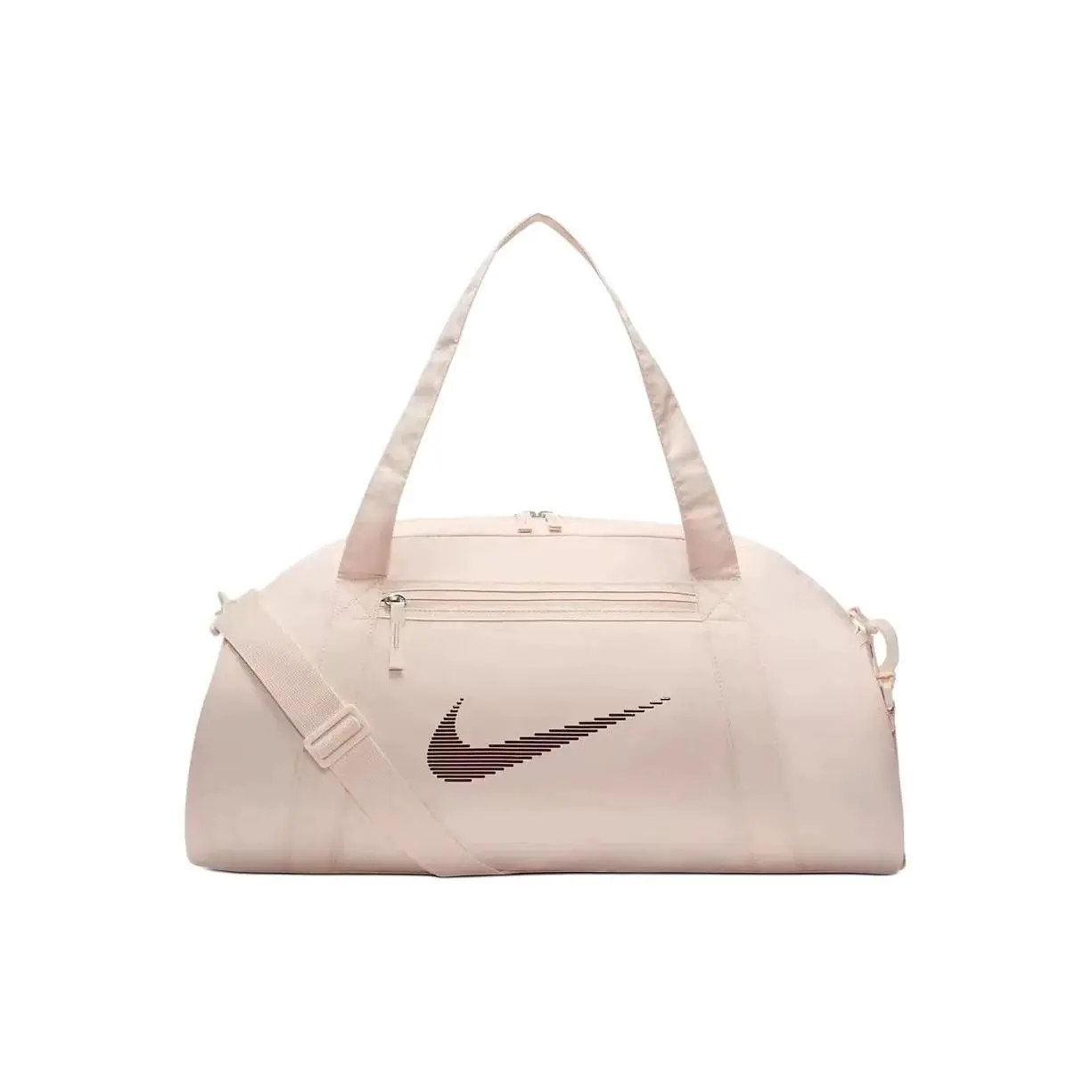 Nike Polyester Fitness Bag with Logo Print – Unisex Crossbody and Shoulder Handbag in Light Pink