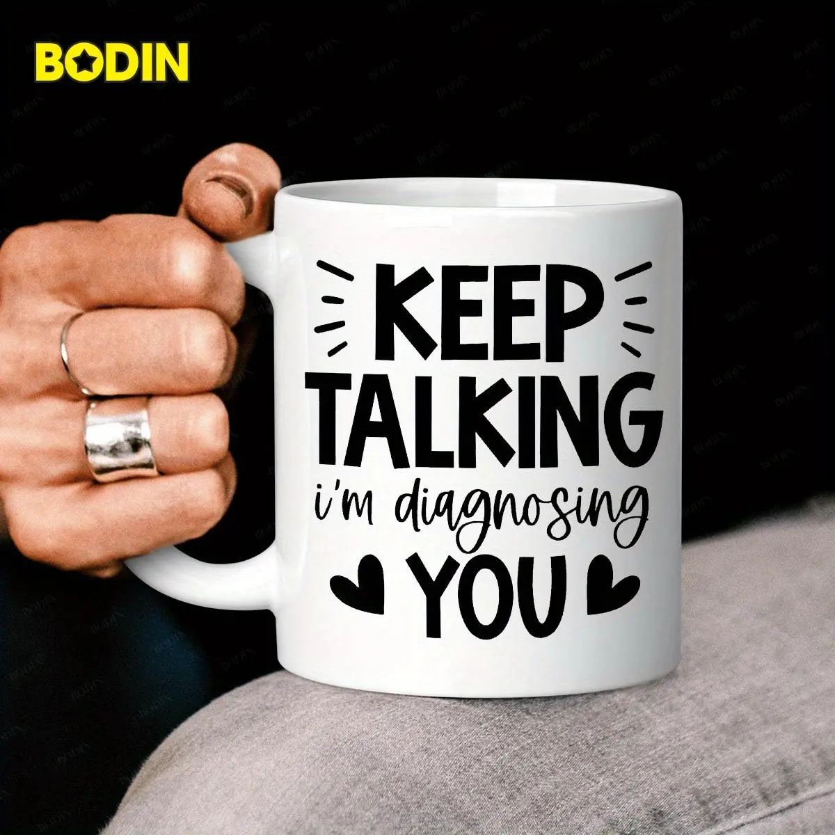 Ceramic Coffee Mug, 11 Ounces, Featuring The Humorous Phrase 'KEEP TALKING, I'M Diagnosing YOU.' It'S Dishwasher Safe And Makes a Great Gift for Holidays, Parties, Or Birthdays