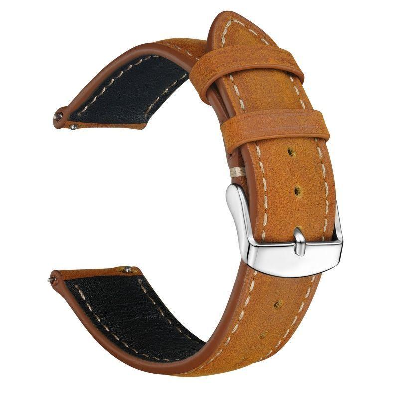 Vintage Crazy Horse Cowhide Leather Strap Unisex Genuine Leather Watch Strap Simple Design