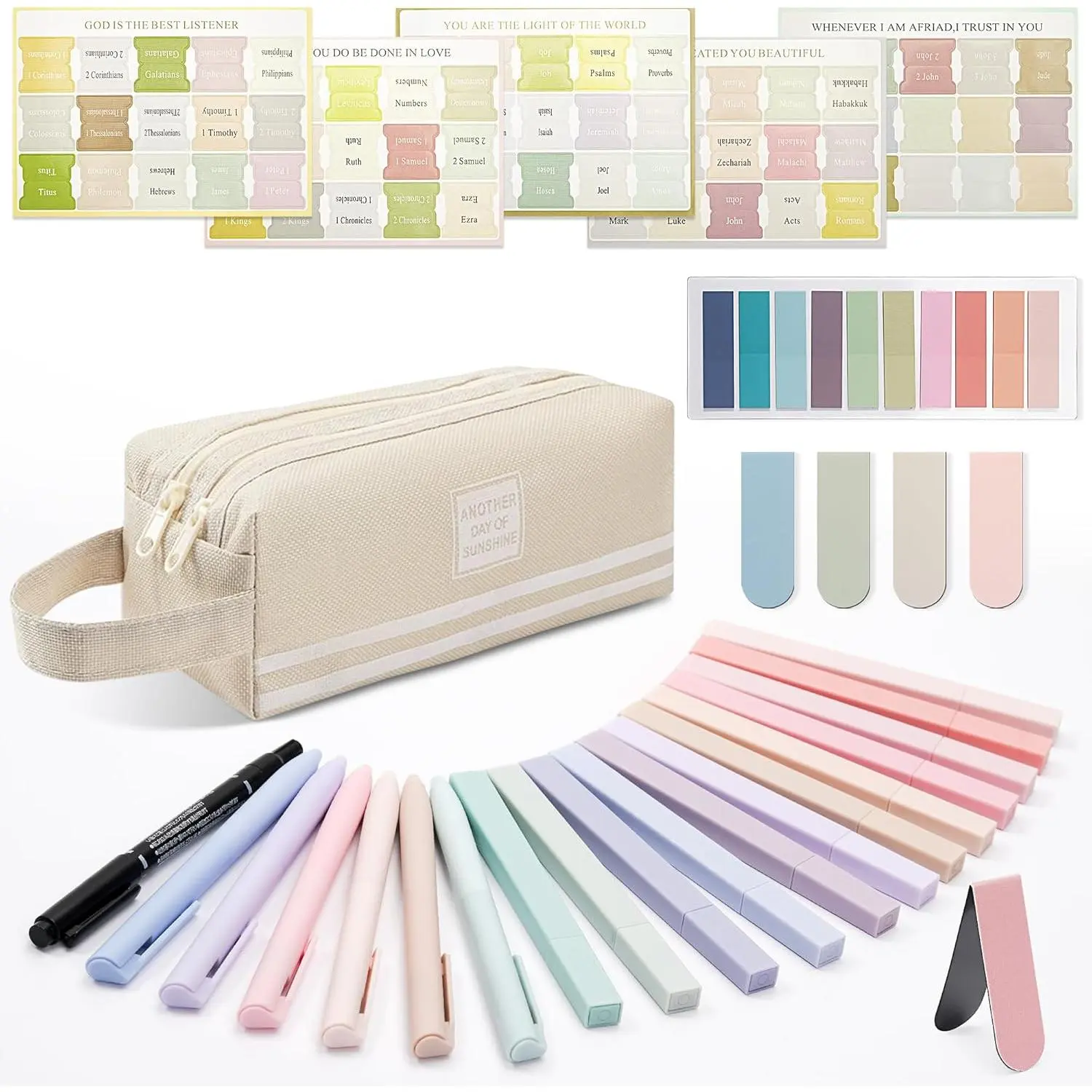 Journaling Kit with No Bleed Highlighters & Pens, 75 Tabs, Study Supplies & Gifts for Women