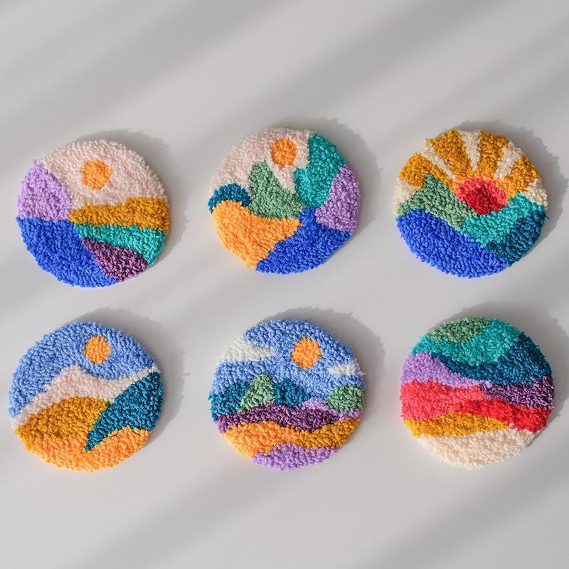 DIY Punch Needle Embroidery Kit Complete Craft Set With Patterns Tools Threads And Hoops Creative Handmade Project For Beginners Ideal For Home Decor And Leisure Crafting Activities