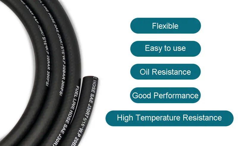 30R7 Fuel Hose Roll - 3/8 Inch ID, 50 Foot Length, Made In USA With 10 Clamps Included - View #10