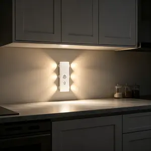 Rechargeable Wall Lamp Set, 6-Head LED Night Light, Adjustable 3 Colors, Motion Sensor, Ideal for Living Room, Bedroom, Hallway
