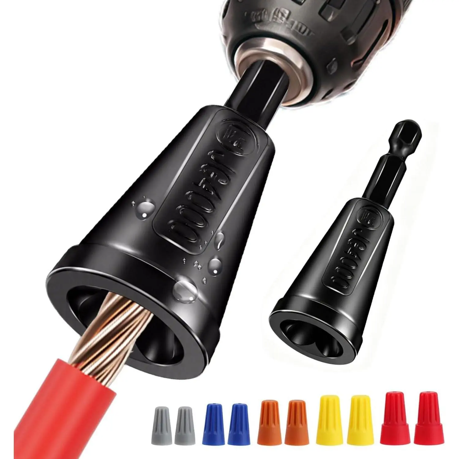 4 Pcs Upgraded Wire Twister Tool for Drill, Compact Wire Nut Twister for DIY Home Electrical Repair, Lightweight Wire Nut Twister for Drill Compatible with 9-22 AWG Wire