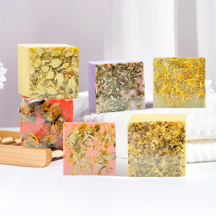 Flower Soap Set, 6 Counts/box Handmade Scented Soap, Moisturizing Soap for Showering, Washing Face, and Bathing, Body Wash & Cleansers