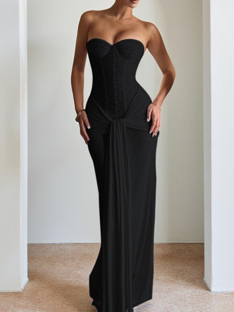 Elegant Strapless Corset Bodycon Long Formal Dress, with Ruched Detail, Perfect for Evening Prom Party - TikTok Shop Elegant Strapless Corset Bodycon Long Formal Dress, with Ruched Detail, Perfect for Evening Prom Party - TikTok Shop