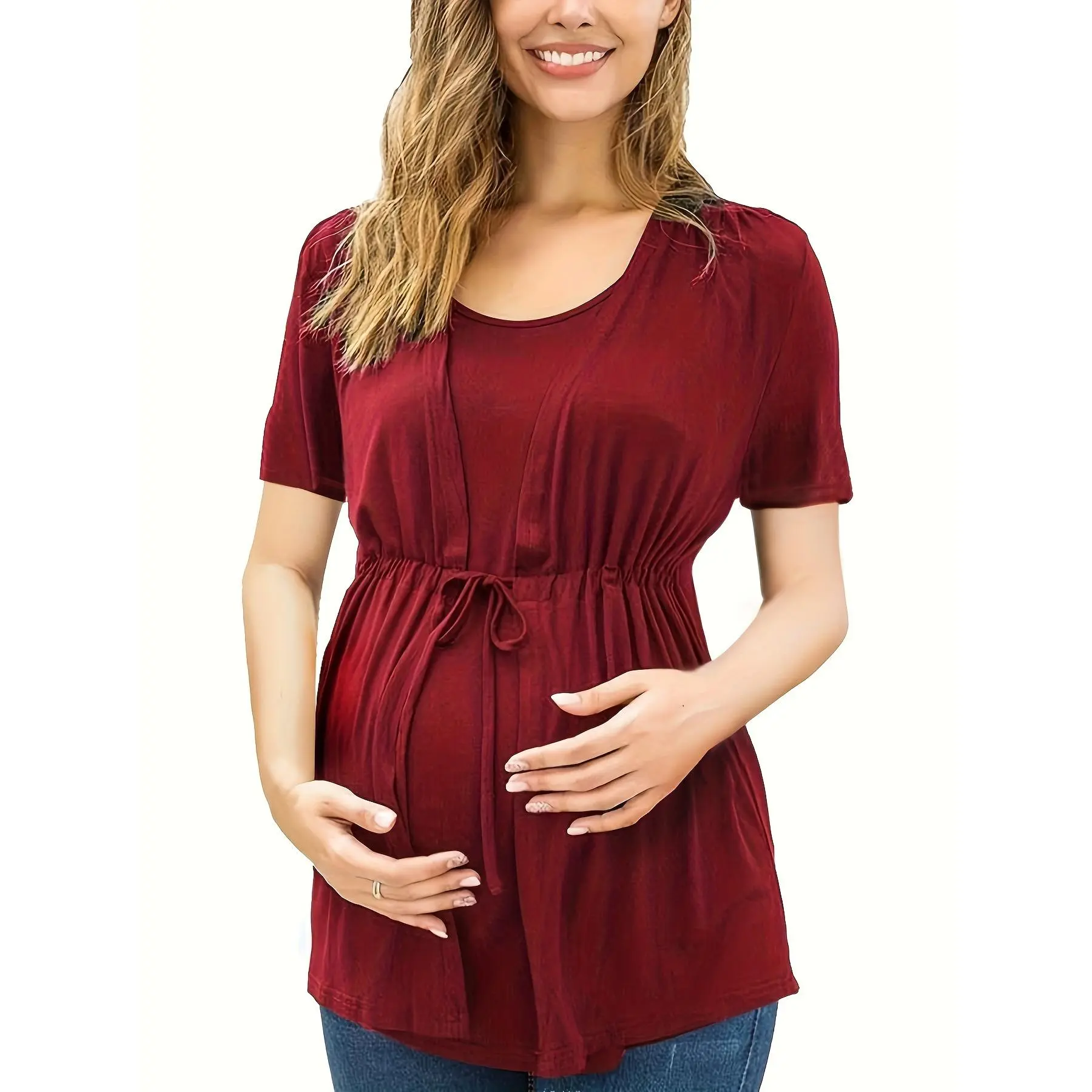Solid Short Sleeve Nursing Top