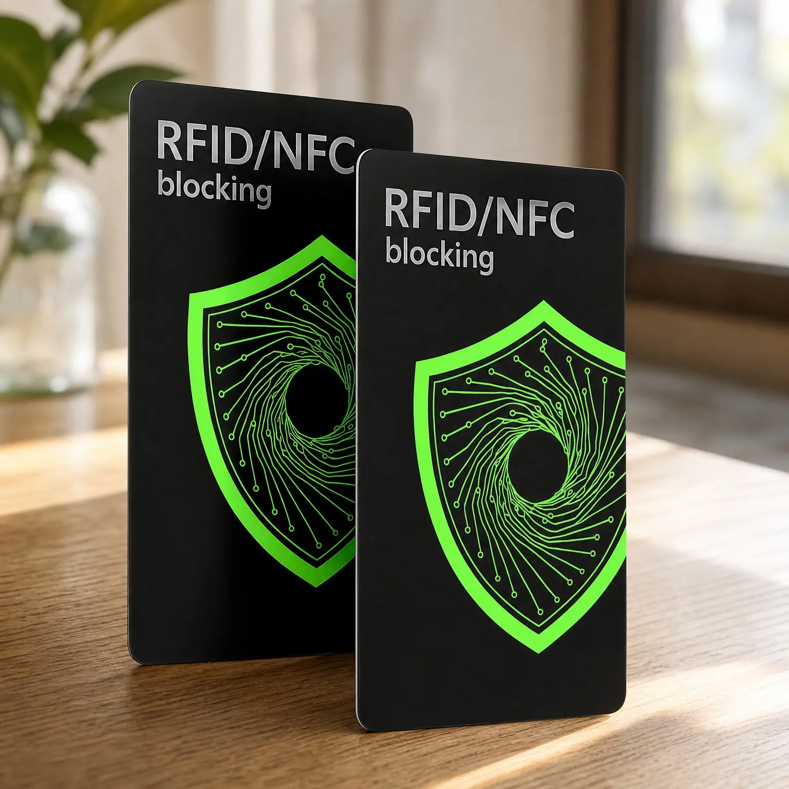 2 Pack RFID Blocking Cards, Contactless Wallet Protector, Anti Skimming NFC Blocker, Protects Credit Cards, Debit, ID, Passports from Electronic Theft, Travel Security(Gift)