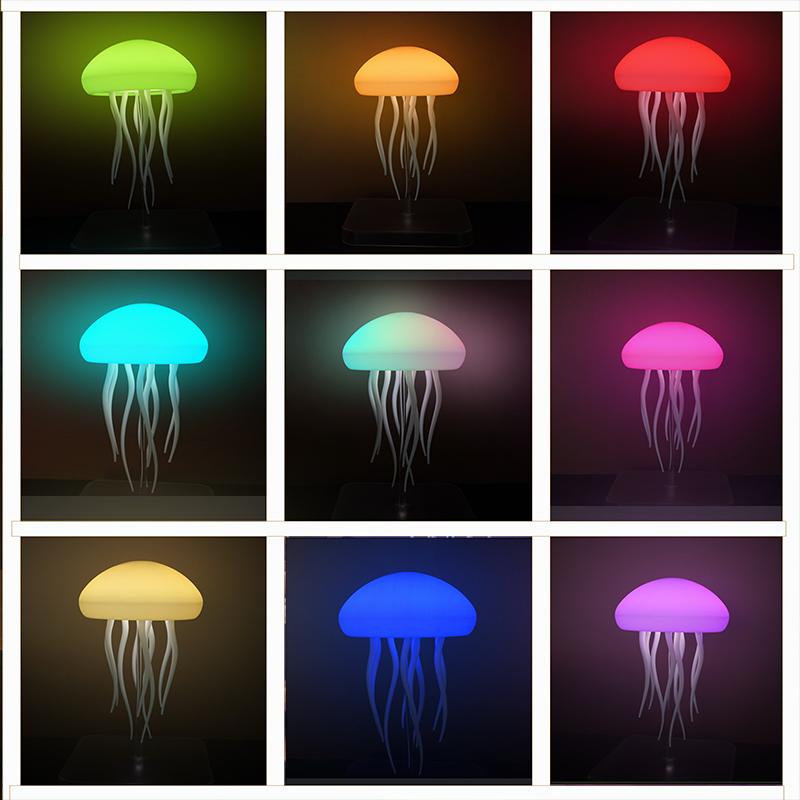 LED Jellyfish Lamp with 9 Tentacles 2 Working Modes Ultra Long Battery Life Colour Gradient Light Effects with Remote Control