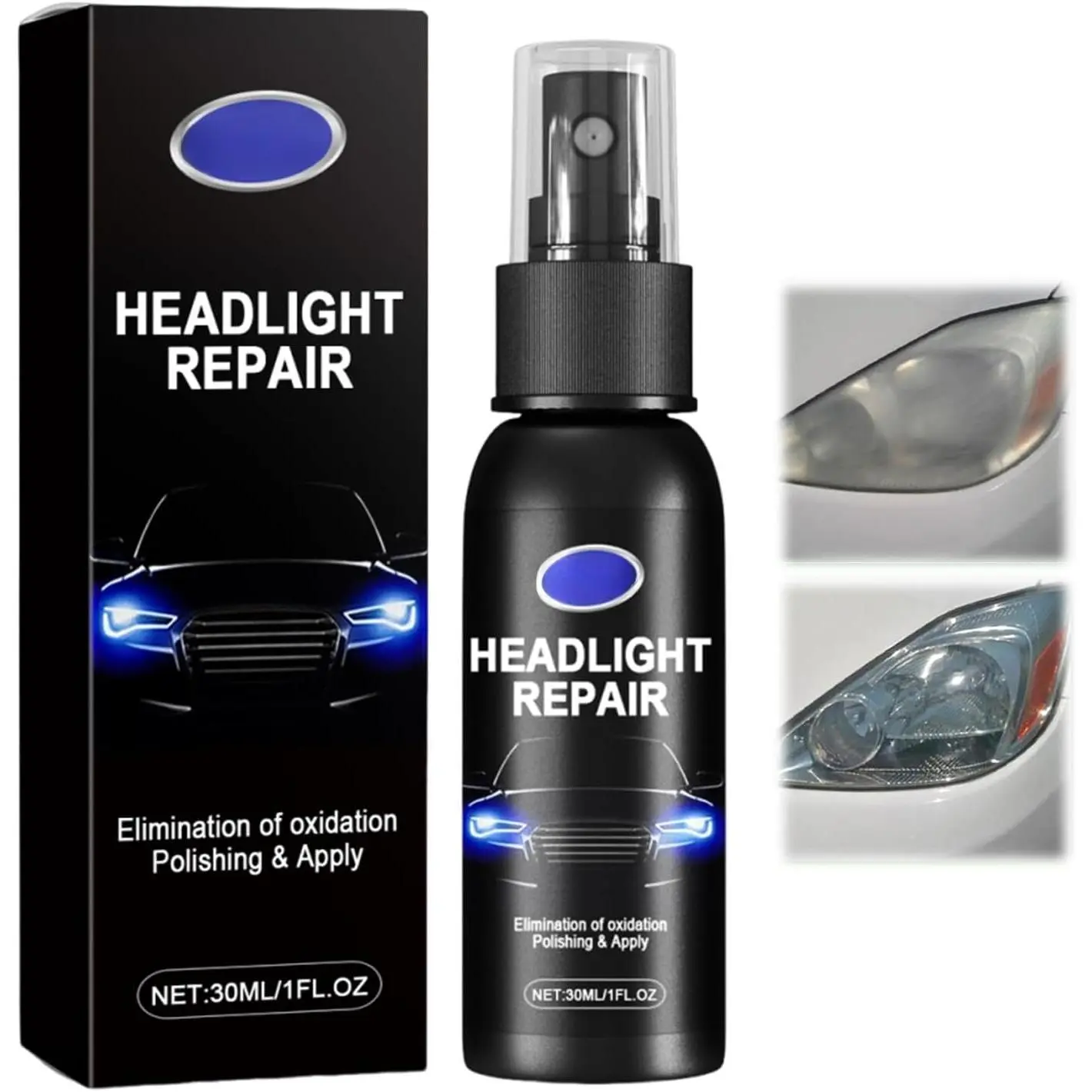 Automotive Headlamp Restoration Fluid, Headlight Restoration Coating , Headlight Restoration for Foggy Yellowing Oxidation, Multifunctional Headlight Cleaner for Automotive Repair