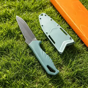 1pc 18040 Straight Knife with Sheath, High Hardness Blade, Multi-Functional Edc, Kitchen Tool, Camping Essential, Lightweight, Gift for Men