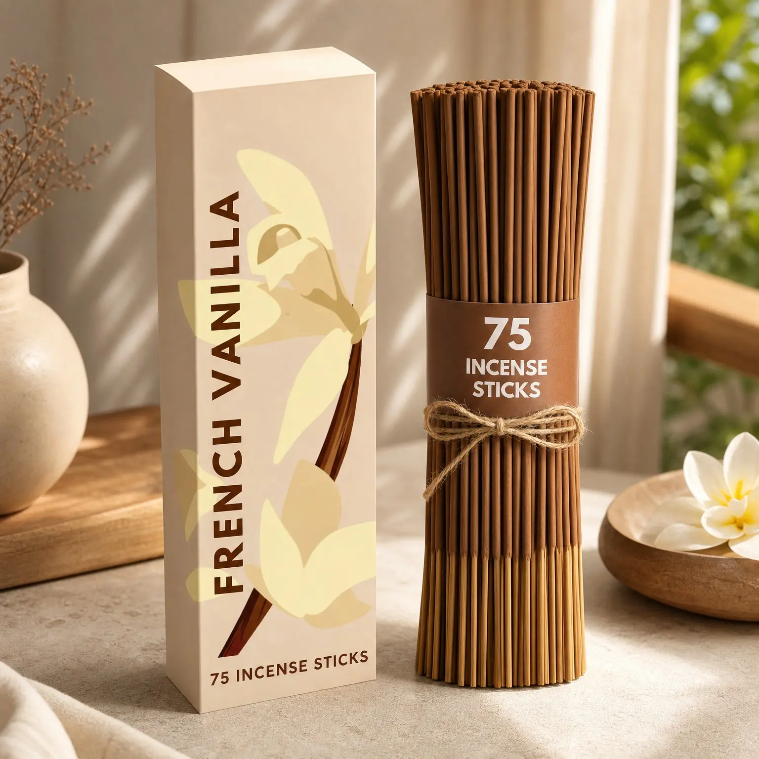Premium Fall Incense Sticks, French Vanilla, 8 Inch, 75 Sticks | No Charcoal, Non-Toxic, 45 Min Burn Time | Fall Scent Incense Sticks for Meditation, Aromatherapy, Stress Relief GiftsGift