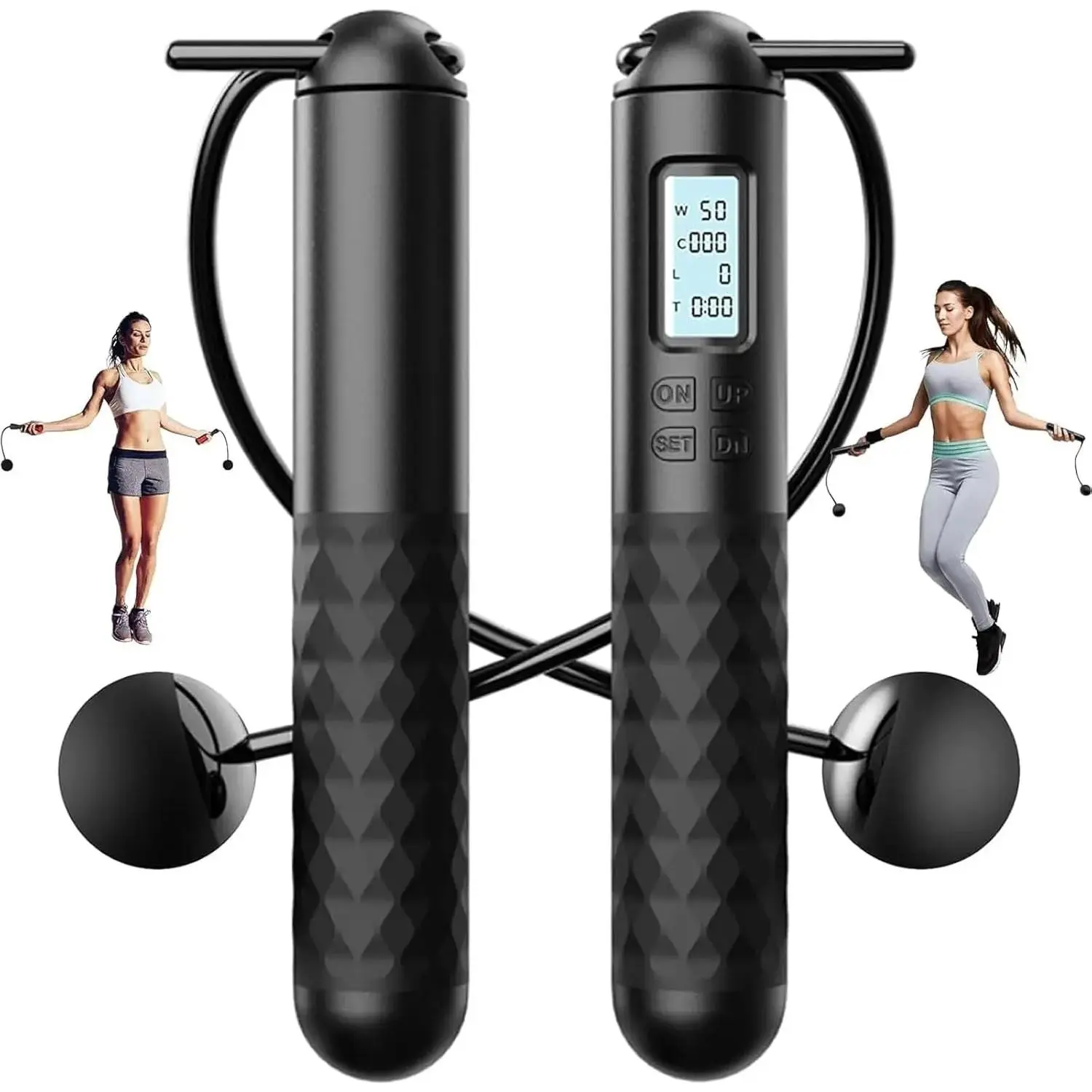 Smart Gravity Ball Jump Rope - Cordless Skipping Rope with Digital Counter, Adjustable Weight, Workout Equipment for Home Gym Exercise Equipment Use