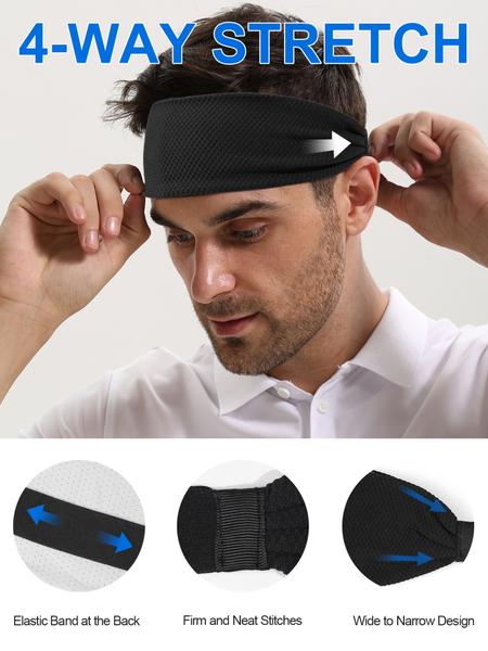 Solid Color Breathable Hair Band, High Stretch Hair Band for Women & Men, Sweat Absorbing Hair Band for Running, Outdoor, Tennis, Fitness, Sports Headband