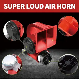 12V Train Horn, Snail-Style Super Loud Air Horn with Compressor, Plug-And-Play, No Battery Needed, Compatible with 12V Cars