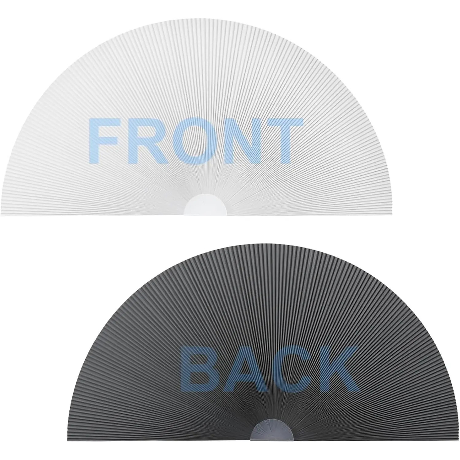No Drill Half Circle Arch Cellular Blinds, 100% Blackout Self Adhesive Shade, Dual Color (White/Grey), Cuttable to Fit Up to 72" W x 36" H, Easy Install for Living Room, Bedroom, Office