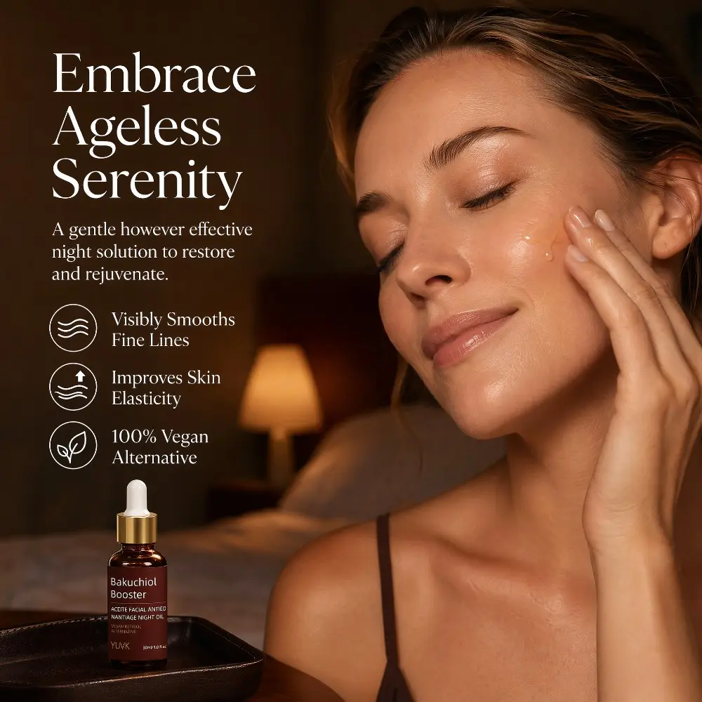 YUVK Bakuchiol Night Oil for Glowing Skin  Anti Wrinkle Firm Hydrate Natural Retinol Alternative