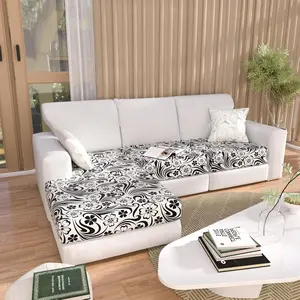 Couch Covers for Sectional L Sofa Cover with 2 Seat Cushion Cover-Print L-Shape Sofa Slipcovers,Washable 2 Seat l Couch Cover,Elastic Furniture Protector for Pets,Kid,Living Room