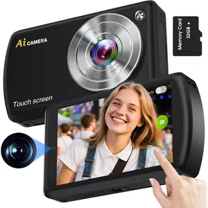 AI Digital Camera, Autofocus AI Camera Front and Rear Compact Digital Cameras for Photography with WiFi,Object Recognition, 3.6''  Screen, Digital Camera for  Boys Girls (Black)